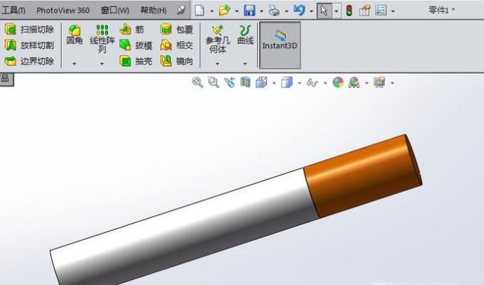 SolidWorks如何创建一个香烟?